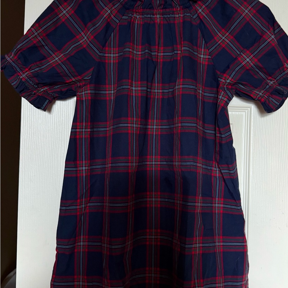 Hill House Tuckernuck Blue and Red Plaid Dress Casual Fit
